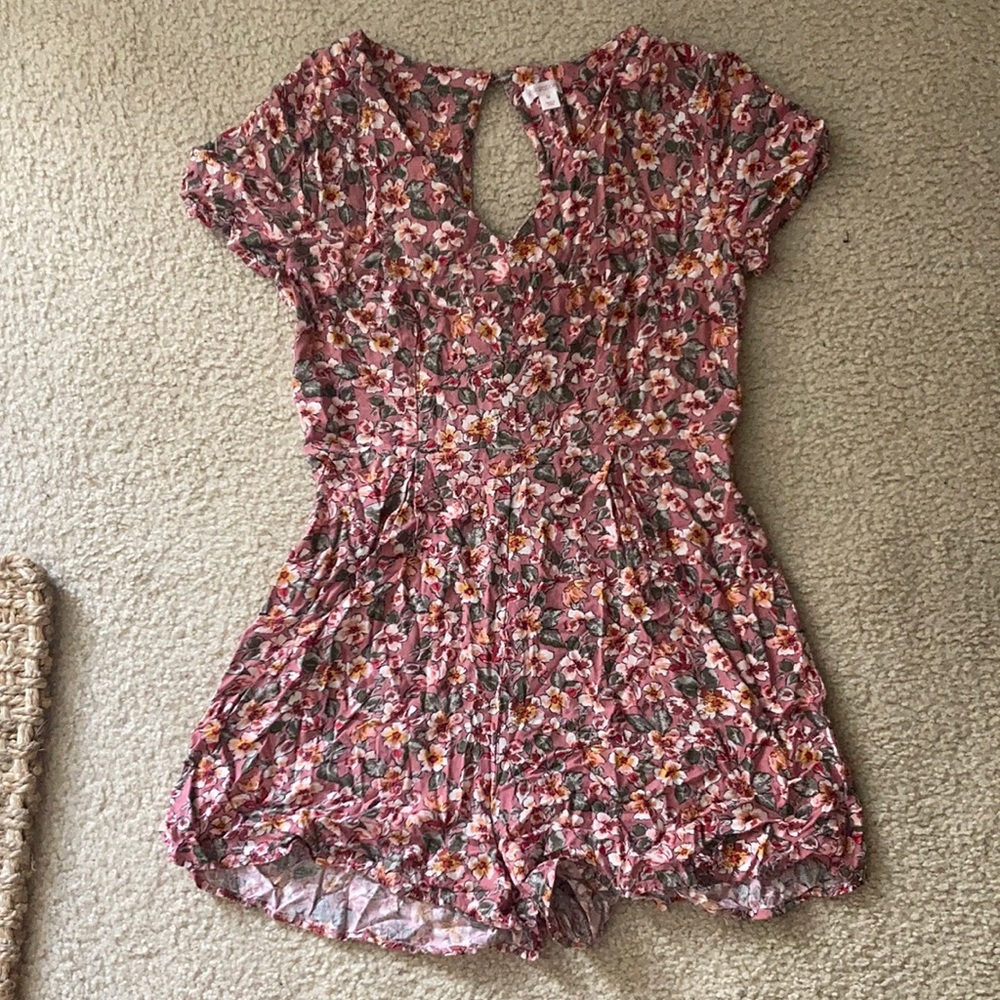 Floral shorts romper